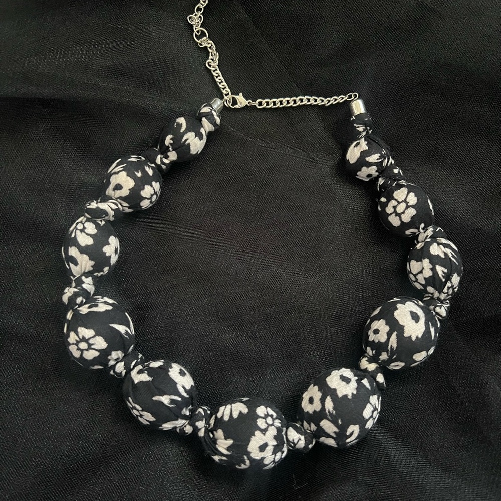 Black floral necklace